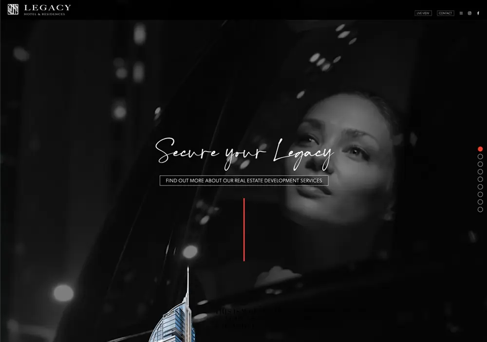 Legacy Hotel & Residences website by XomaTech