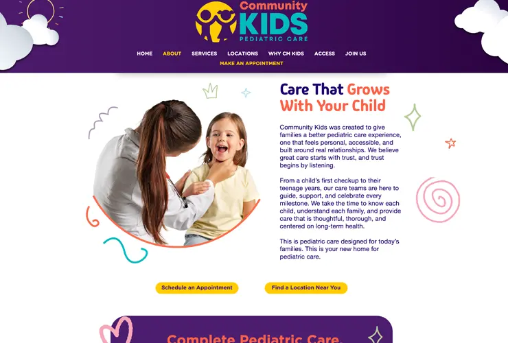 Community Kids pediatric care section