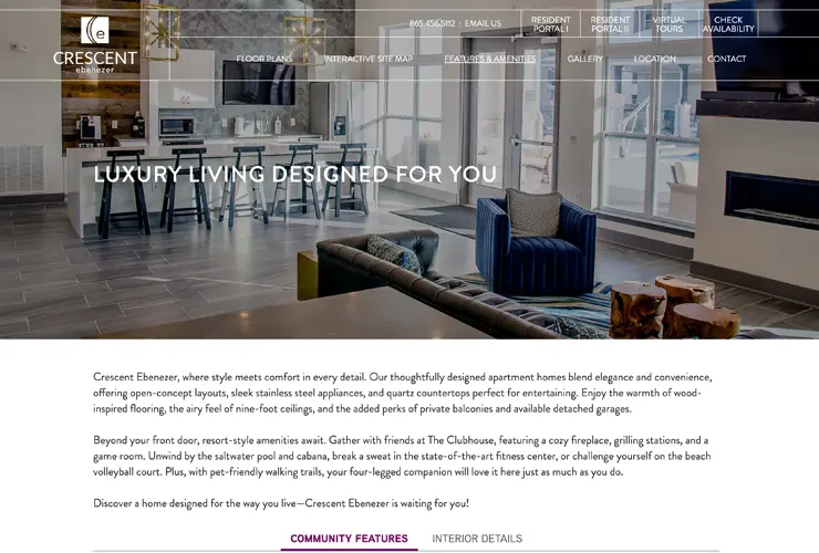 Crescent Ebenezer interactive floor plans