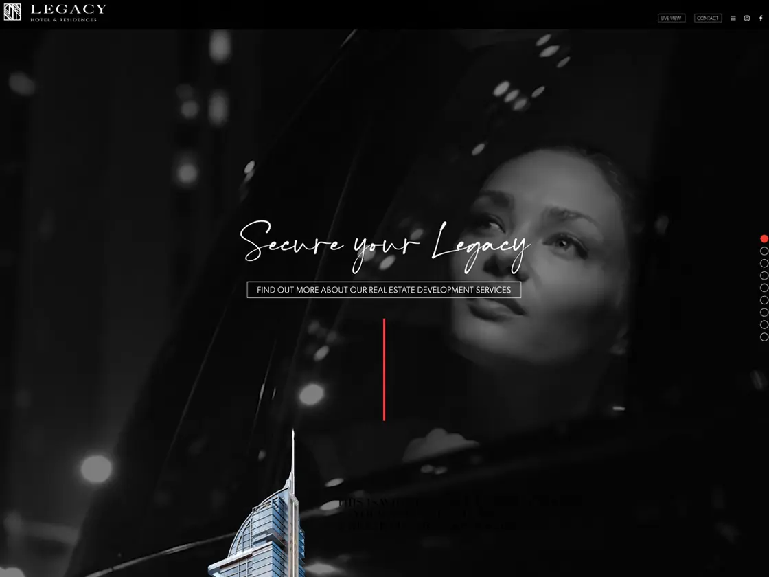 Legacy Hotel & Residences website by XomaTech