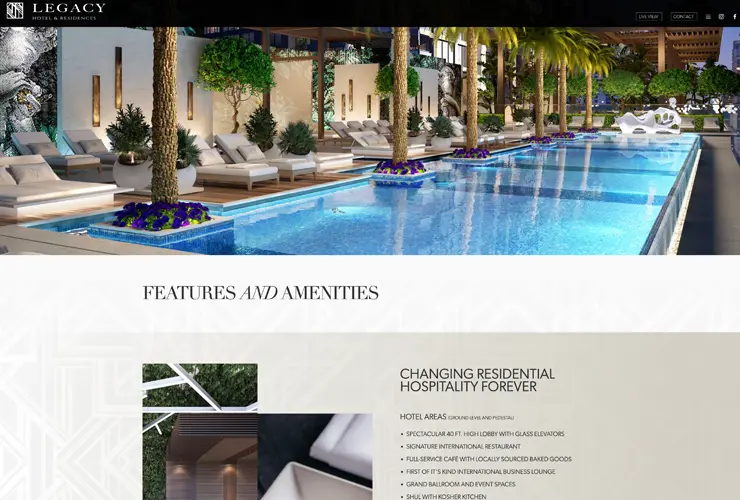 Legacy Hotel & Residences amenities or project section