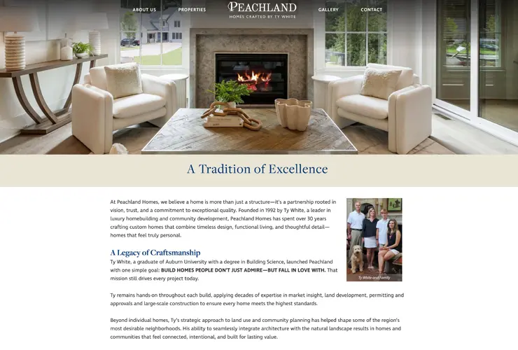 Peachland Homes featured custom homes section